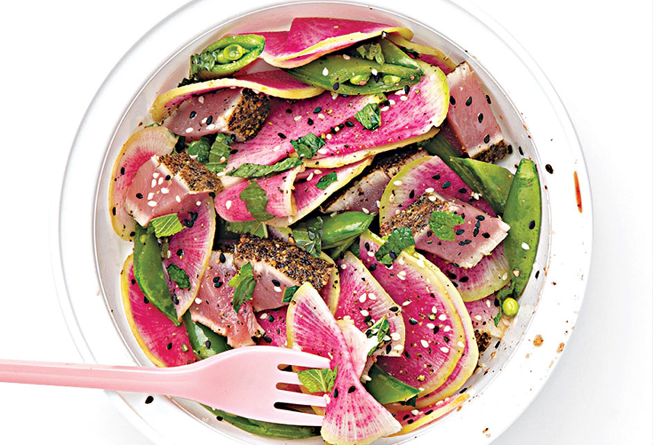 Watermelon Radish Tuna Salad